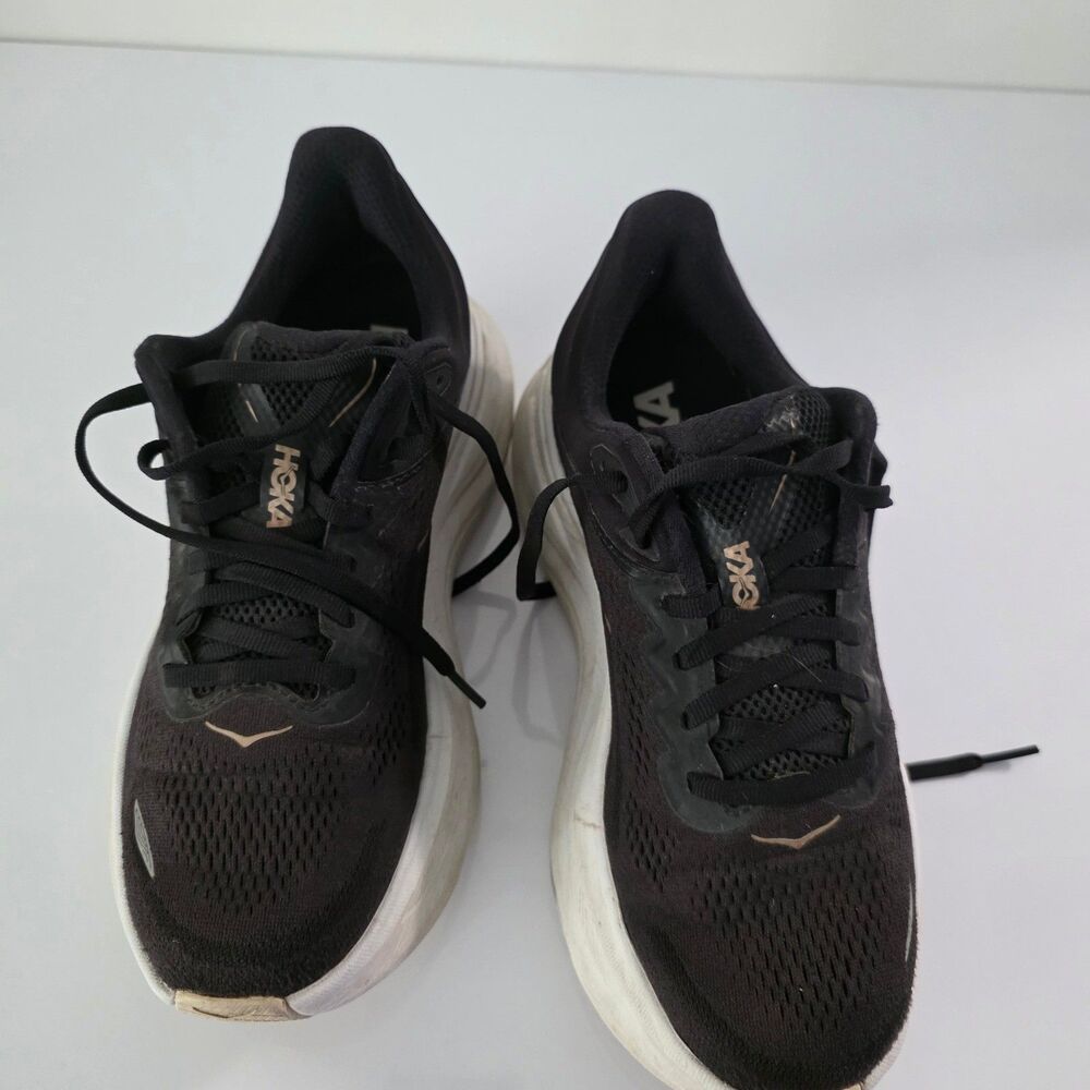 Hoka Bondi 9 Womens 8 Black Rose Gold Running Shoes 1162012 BRGL Sneakers - Picture 5 of 9